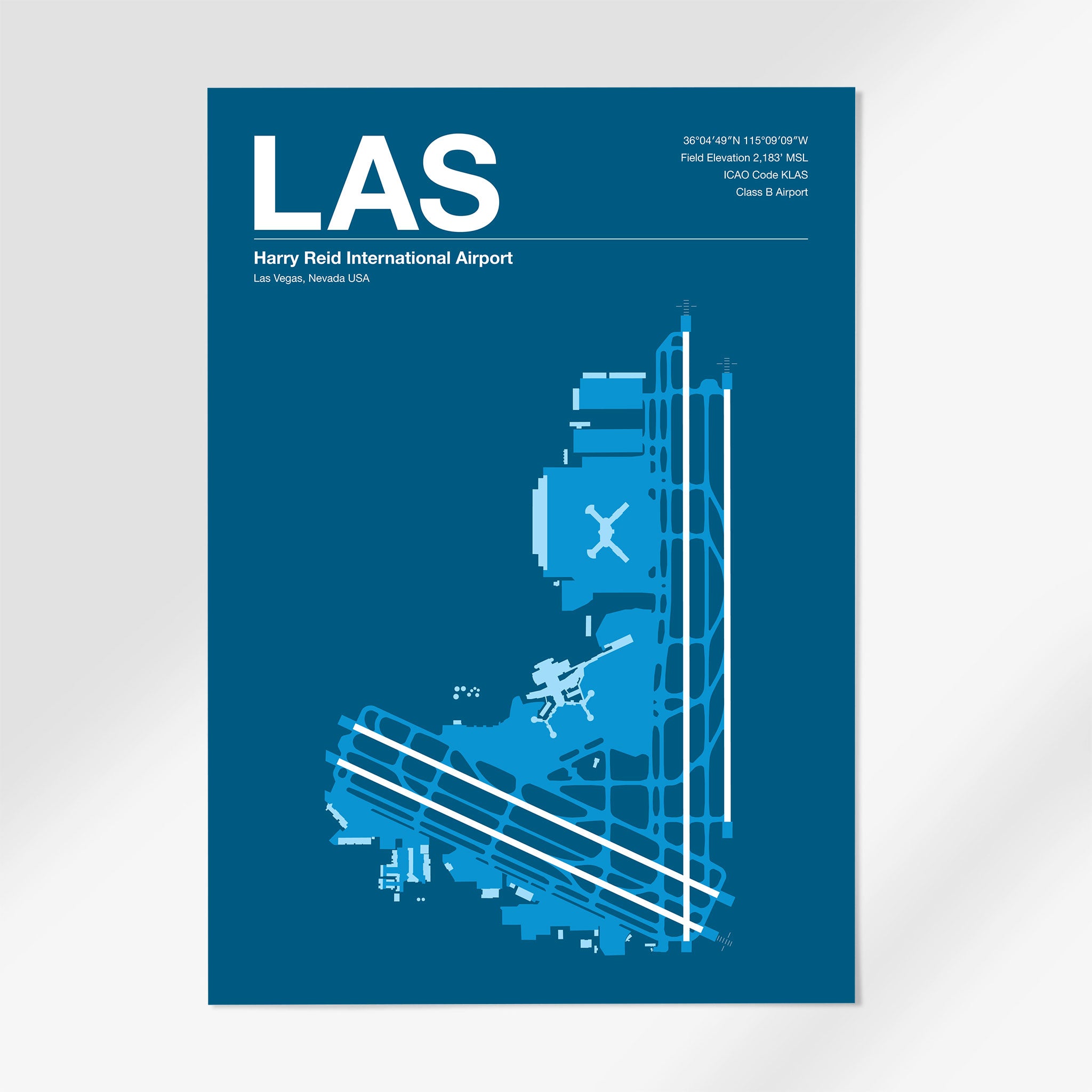 LAS | Las Vegas - 24×36" - Skyline Blue - No Frame