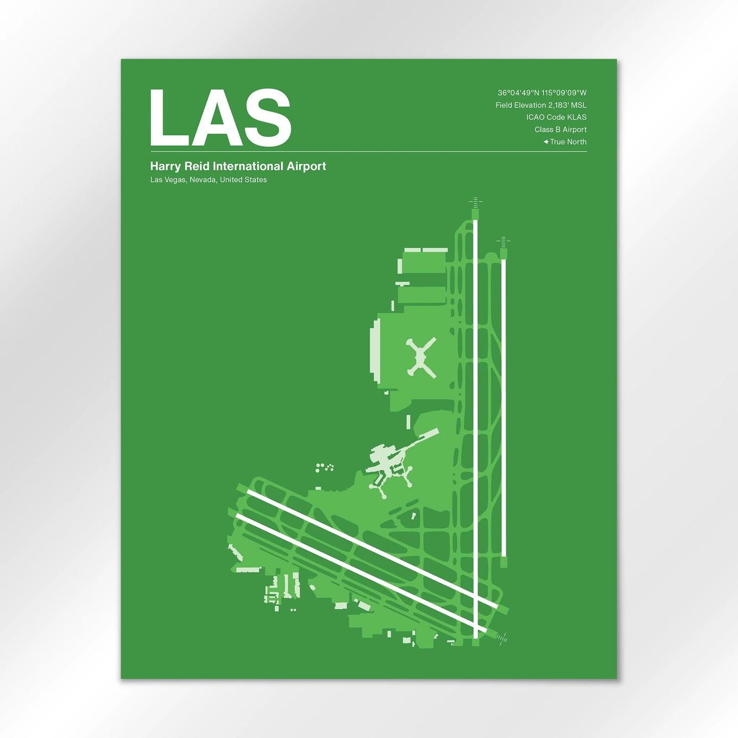 LAS | Las Vegas - Overland Green - 16×20" - No Frame