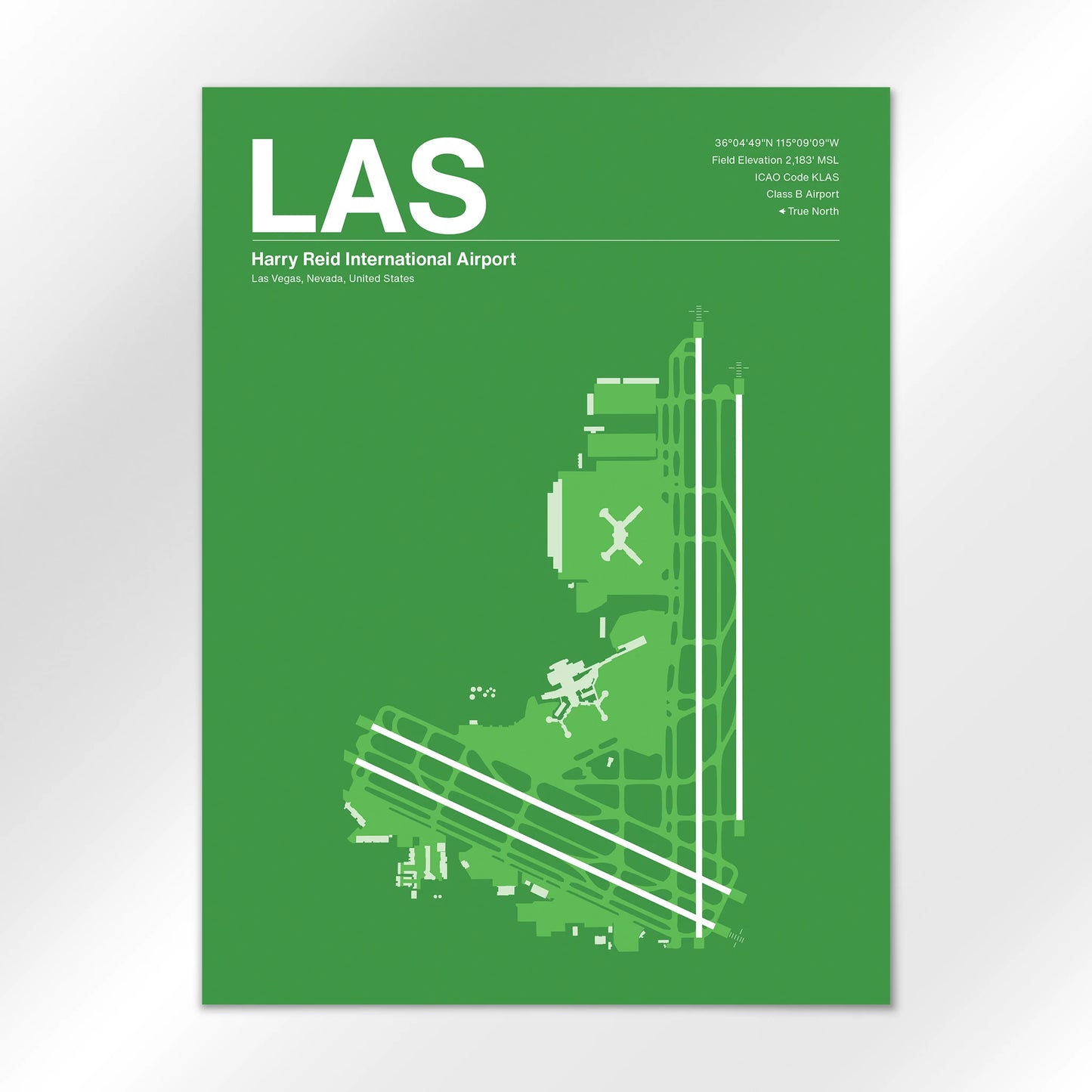 LAS | Las Vegas - Overland Green - 18×24" - No Frame