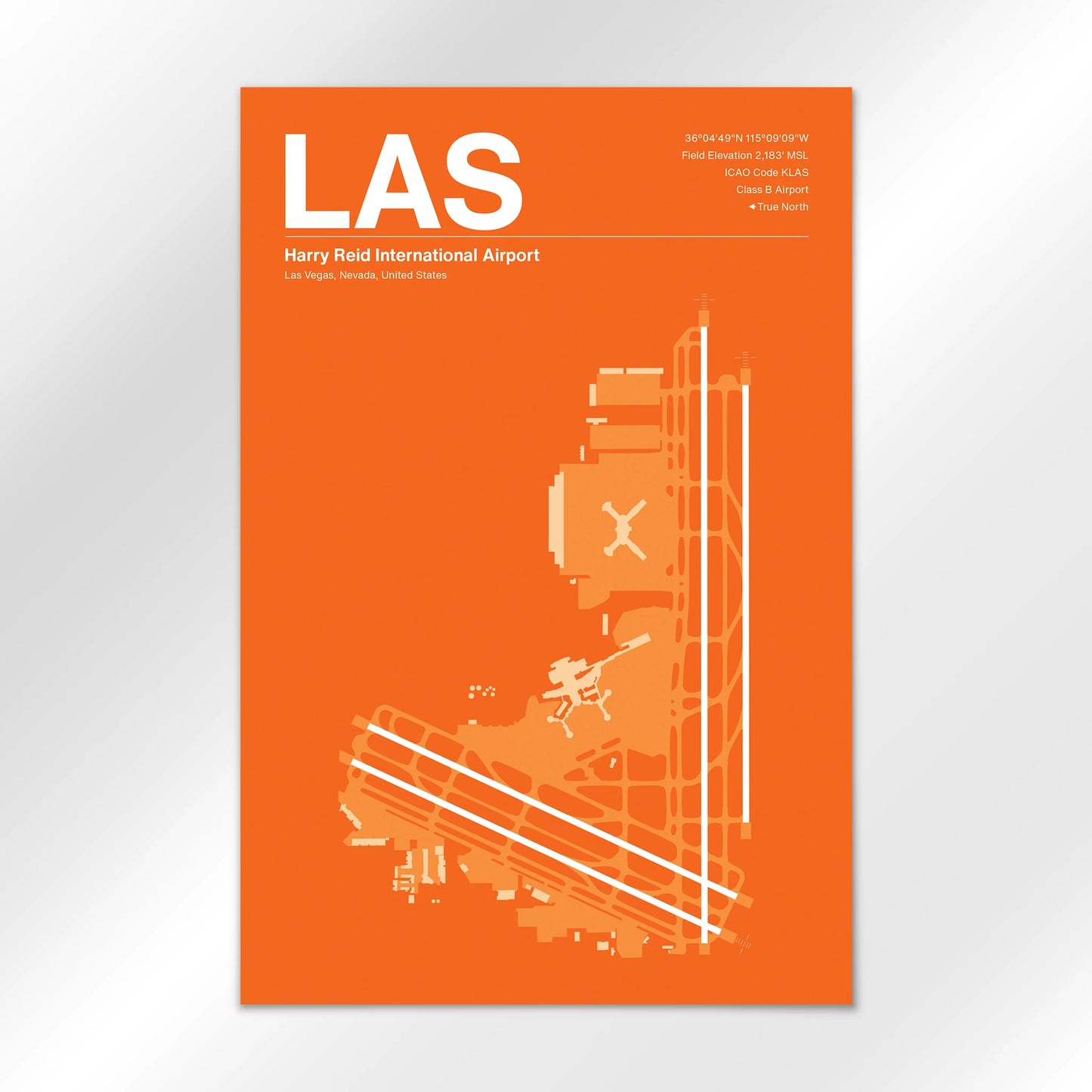 LAS | Las Vegas - Sunset Orange - 12×18" - No Frame