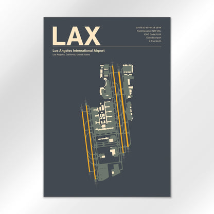 LAX | Los Angeles - Mid - Century Slate - A3 - No Frame