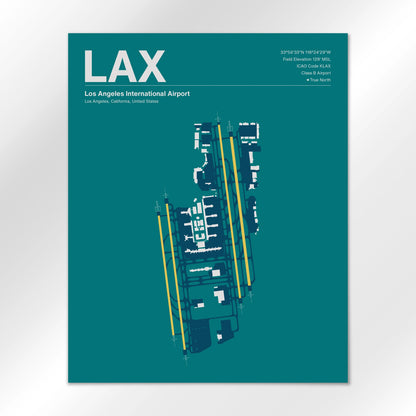 LAX | Los Angeles - Mid - Century Moss - 16×20" - No Frame