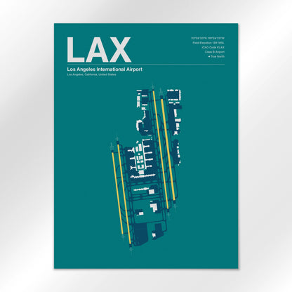 LAX | Los Angeles - Mid - Century Moss - 18×24" - No Frame