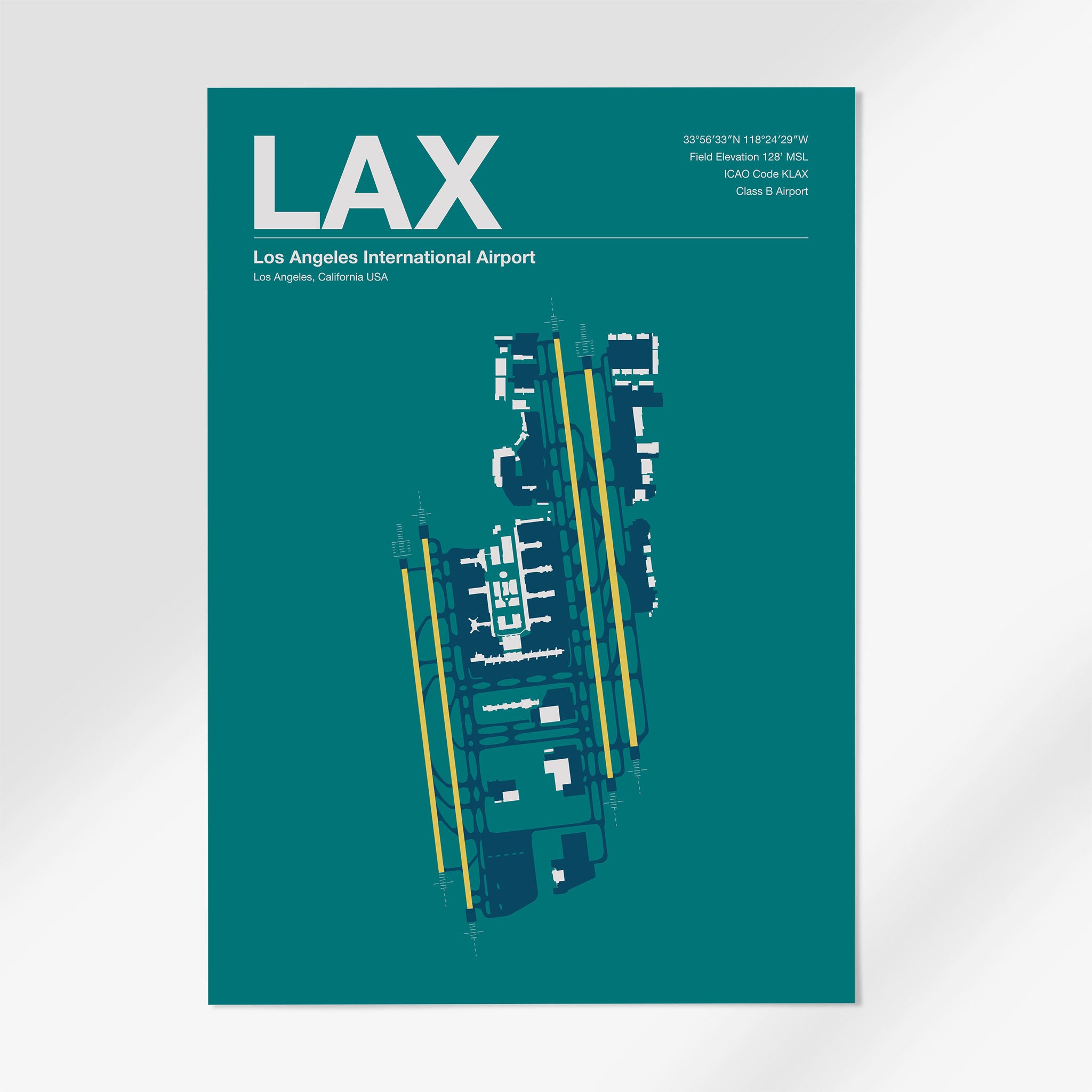 LAX | Los Angeles - A3 - Mid - Century Moss - No Frame