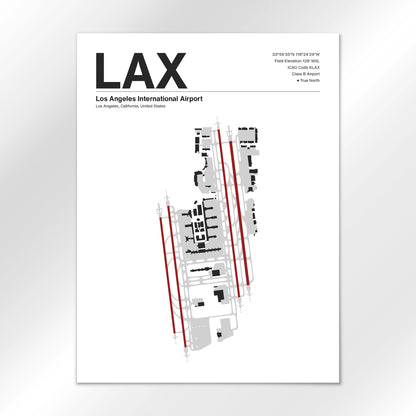 LAX | Los Angeles - Mid - Century Modern - 18×24" - No Frame