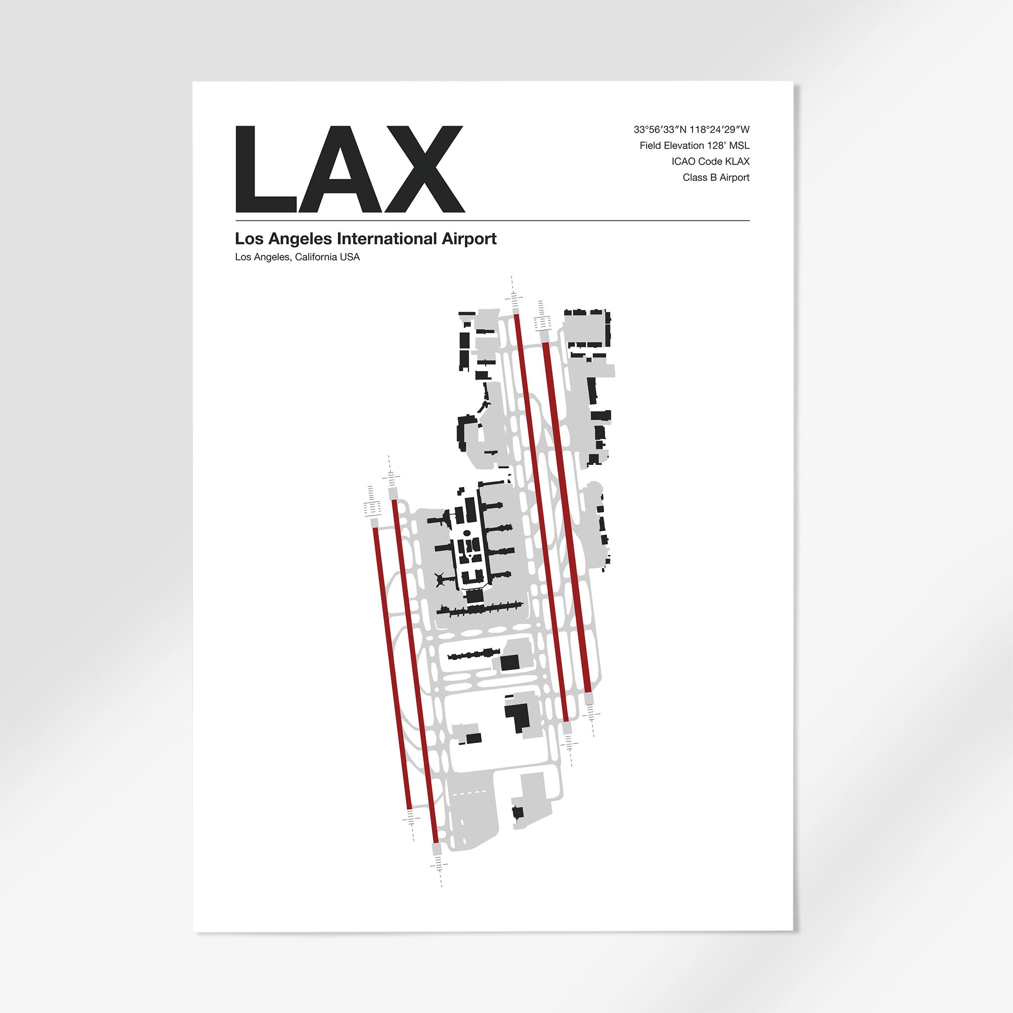 LAX | Los Angeles - A3 - Mid - Century Modern - No Frame