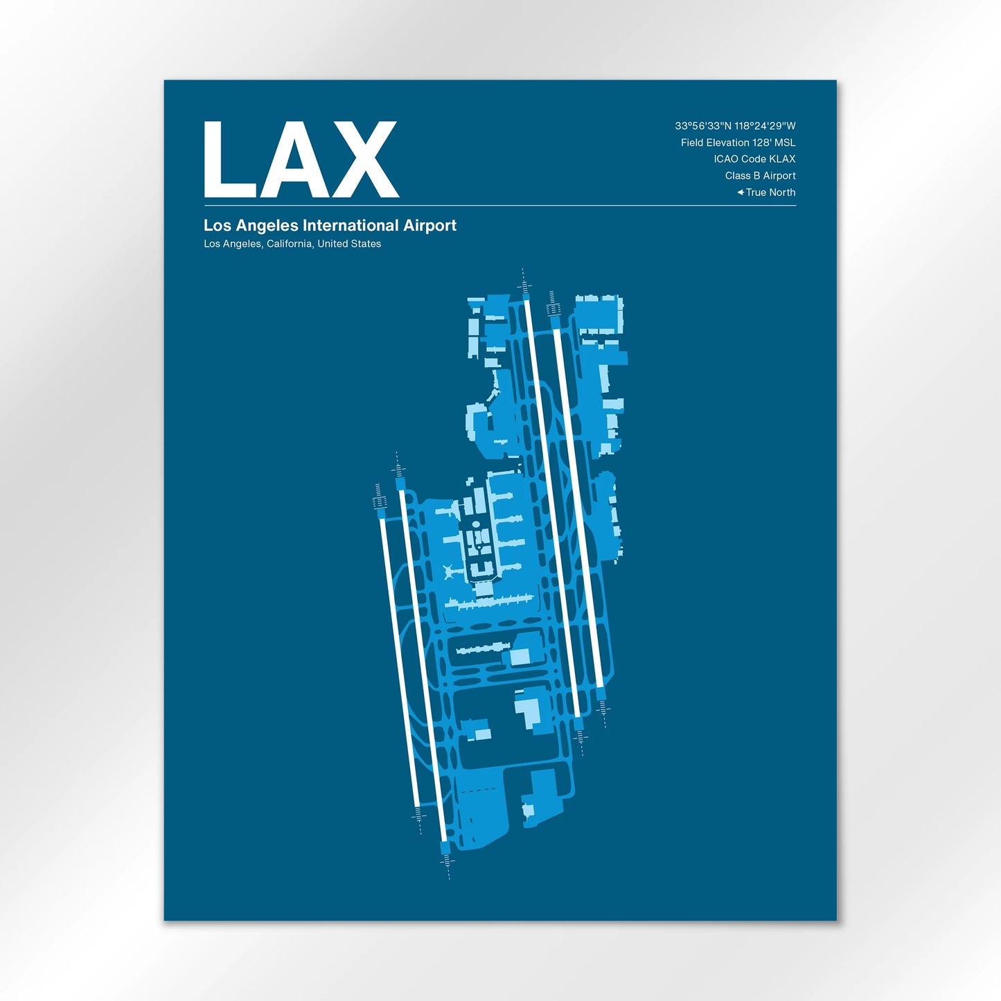 LAX | Los Angeles - Skyline Blue - 16×20" - No Frame