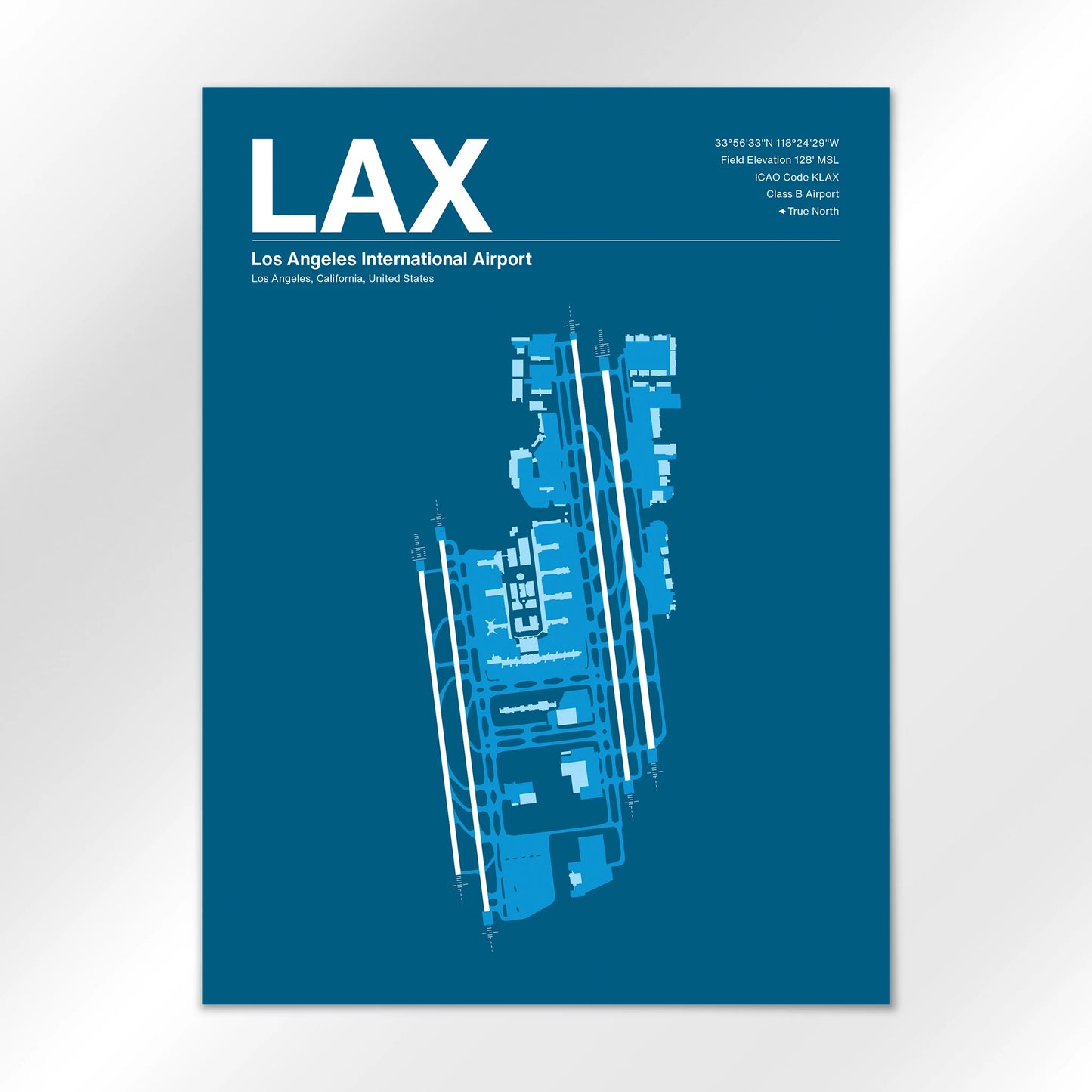 LAX | Los Angeles - Skyline Blue - 18×24" - No Frame