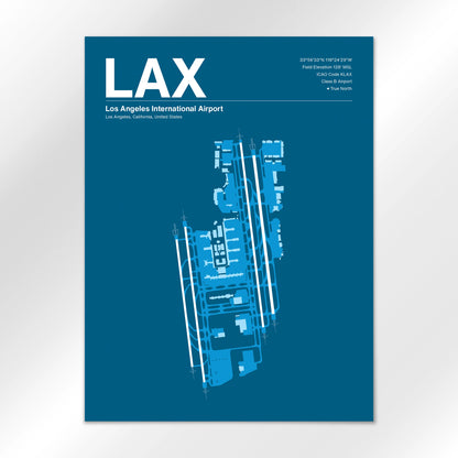 LAX | Los Angeles - Skyline Blue - 18×24" - No Frame