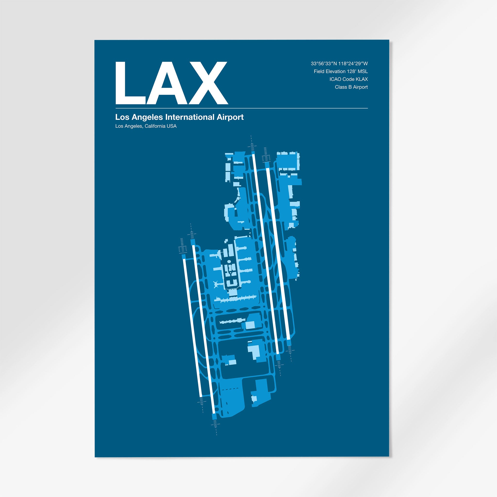 LAX | Los Angeles - A3 - Skyline Blue - No Frame