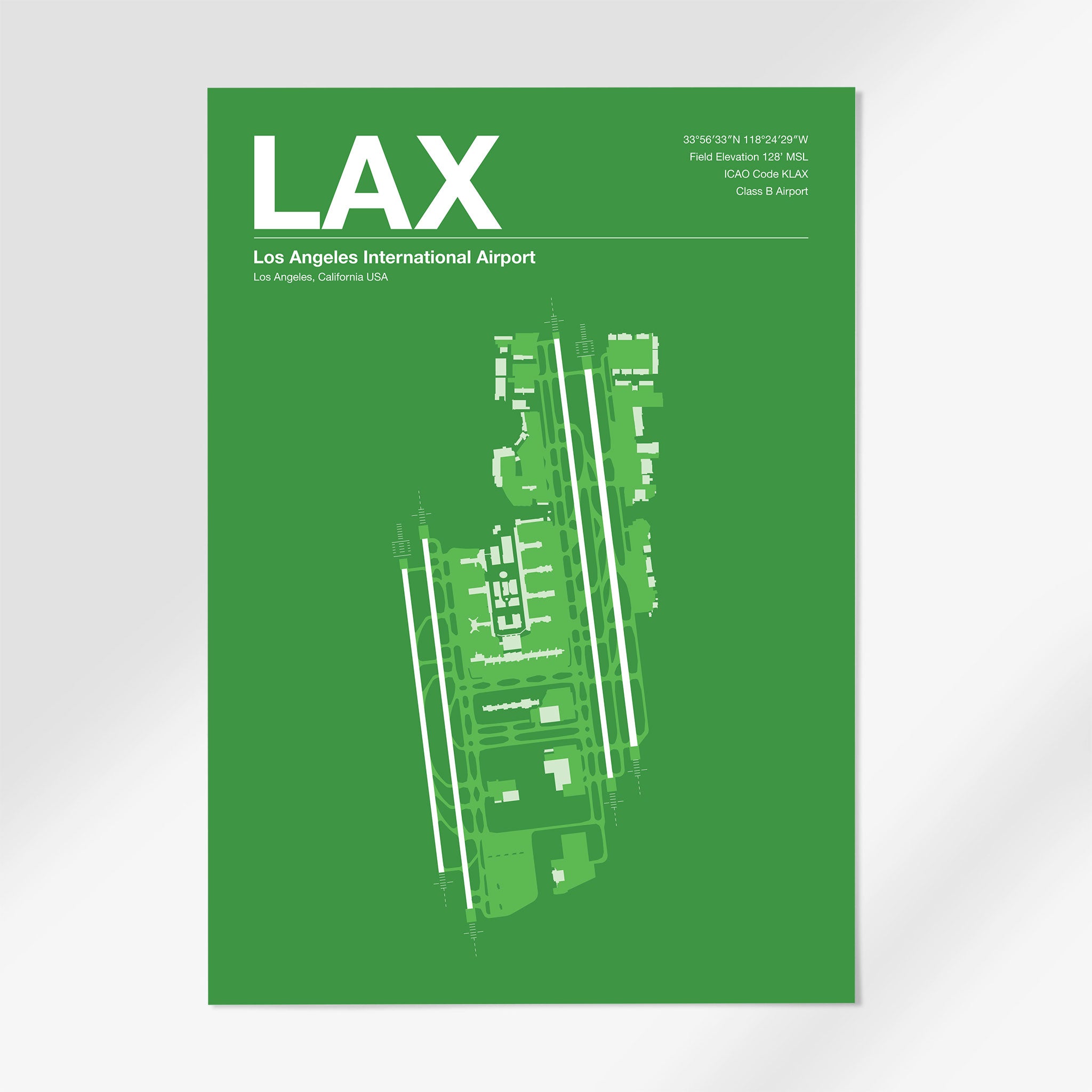 LAX | Los Angeles - A3 - Overland Green - No Frame