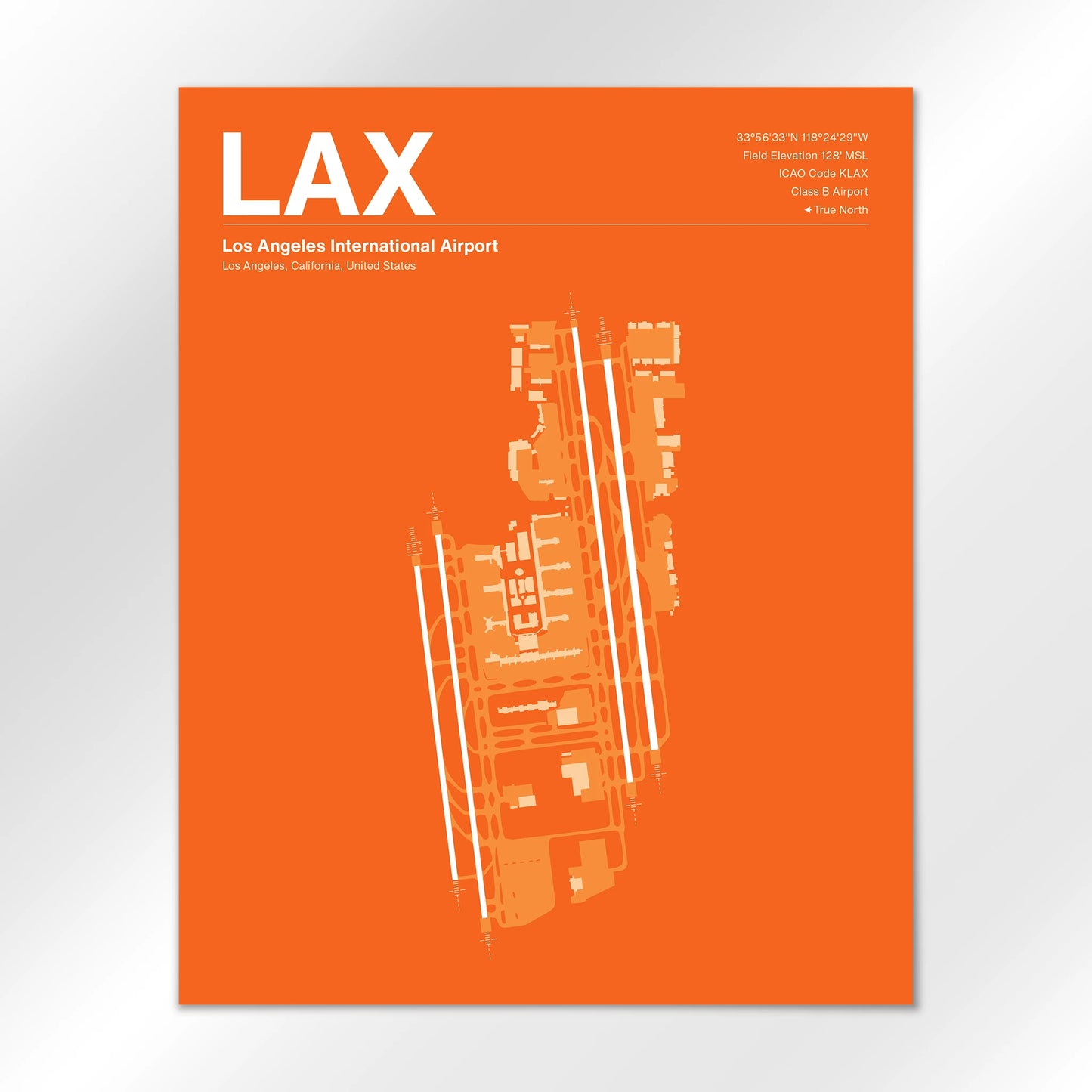 LAX | Los Angeles - Sunset Orange - 16×20" - No Frame