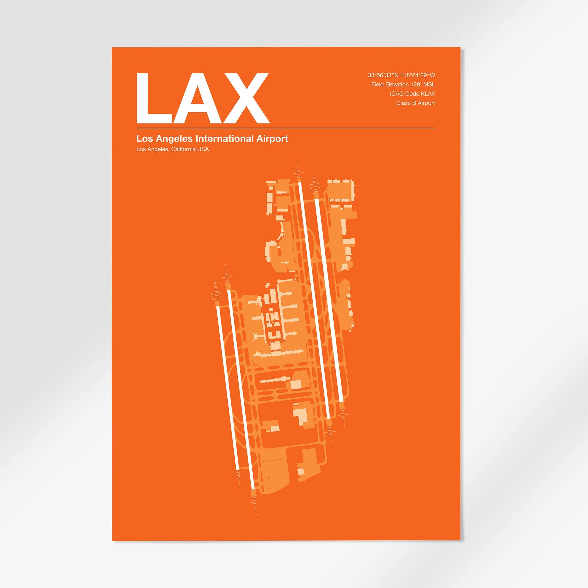 LAX | Los Angeles - A3 - Sunset Orange - No Frame