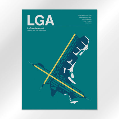 LGA | New York - Mid - Century Moss - 18×24" - No Frame