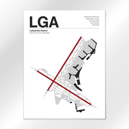 LGA | New York - Mid - Century Modern - 18×24" - No Frame