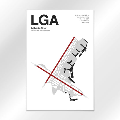LGA | New York - Mid - Century Modern - 24×36" - No Frame