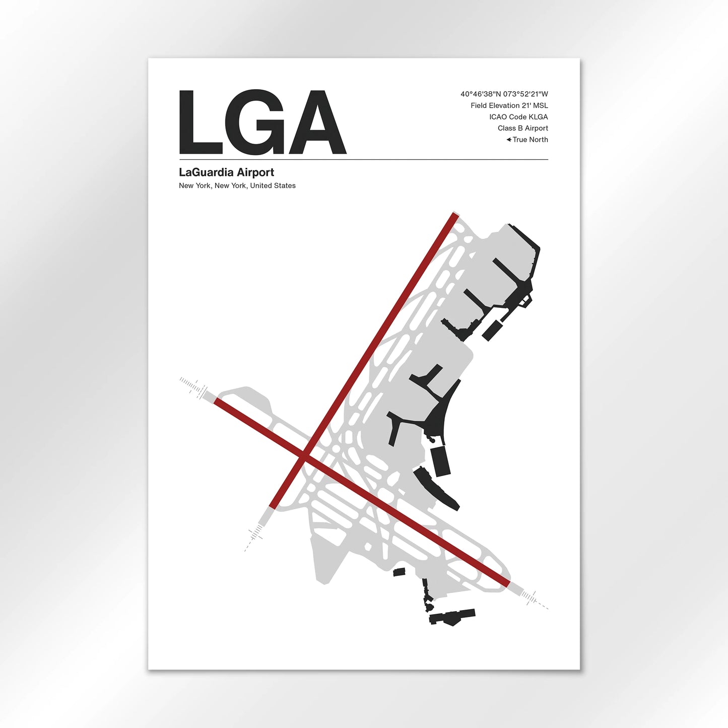 LGA | New York - Mid - Century Modern - A2 - No Frame