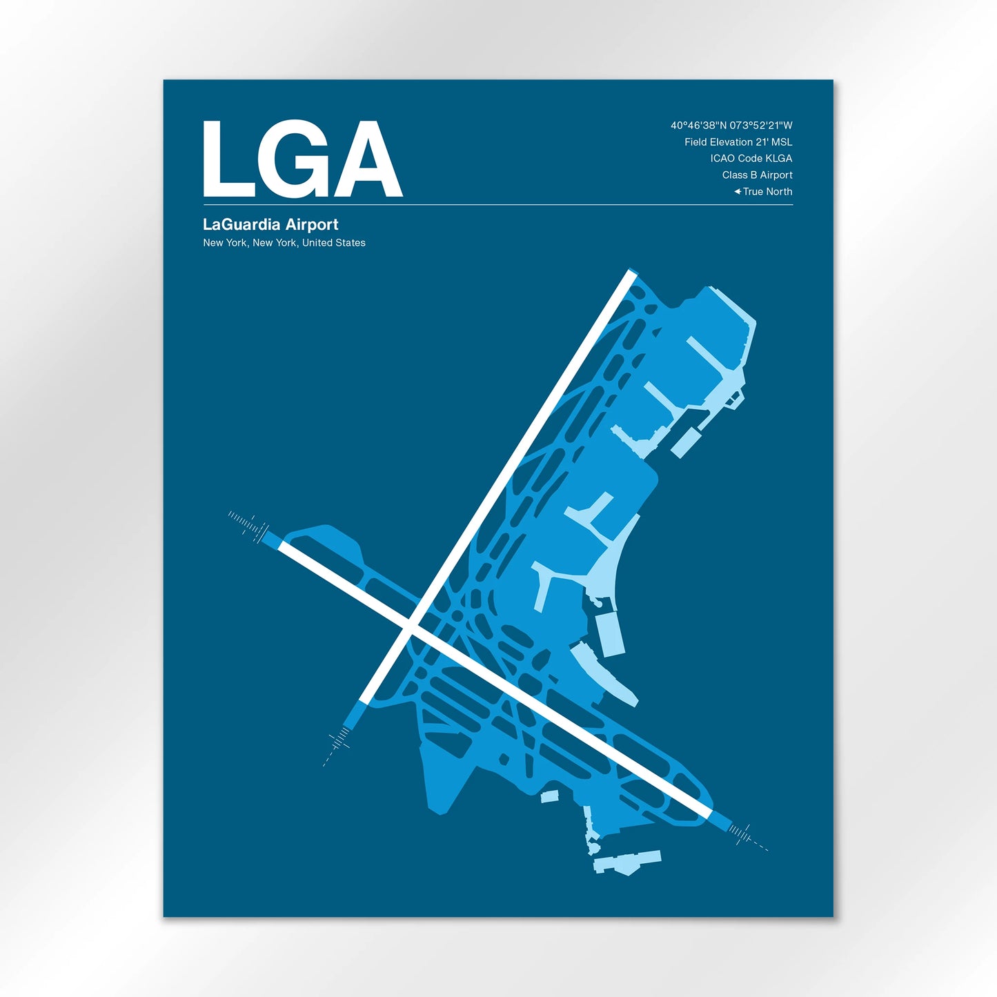 LGA | New York - Skyline Blue - 16×20" - No Frame