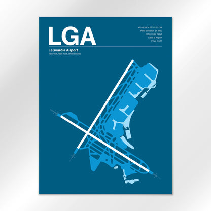 LGA | New York - Skyline Blue - 18×24" - No Frame
