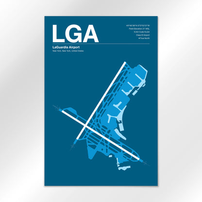 LGA | New York - Skyline Blue - 24×36" - No Frame