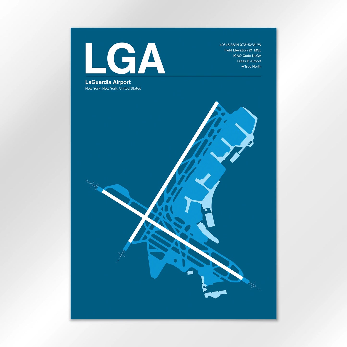 LGA | New York - Skyline Blue - A1 - No Frame