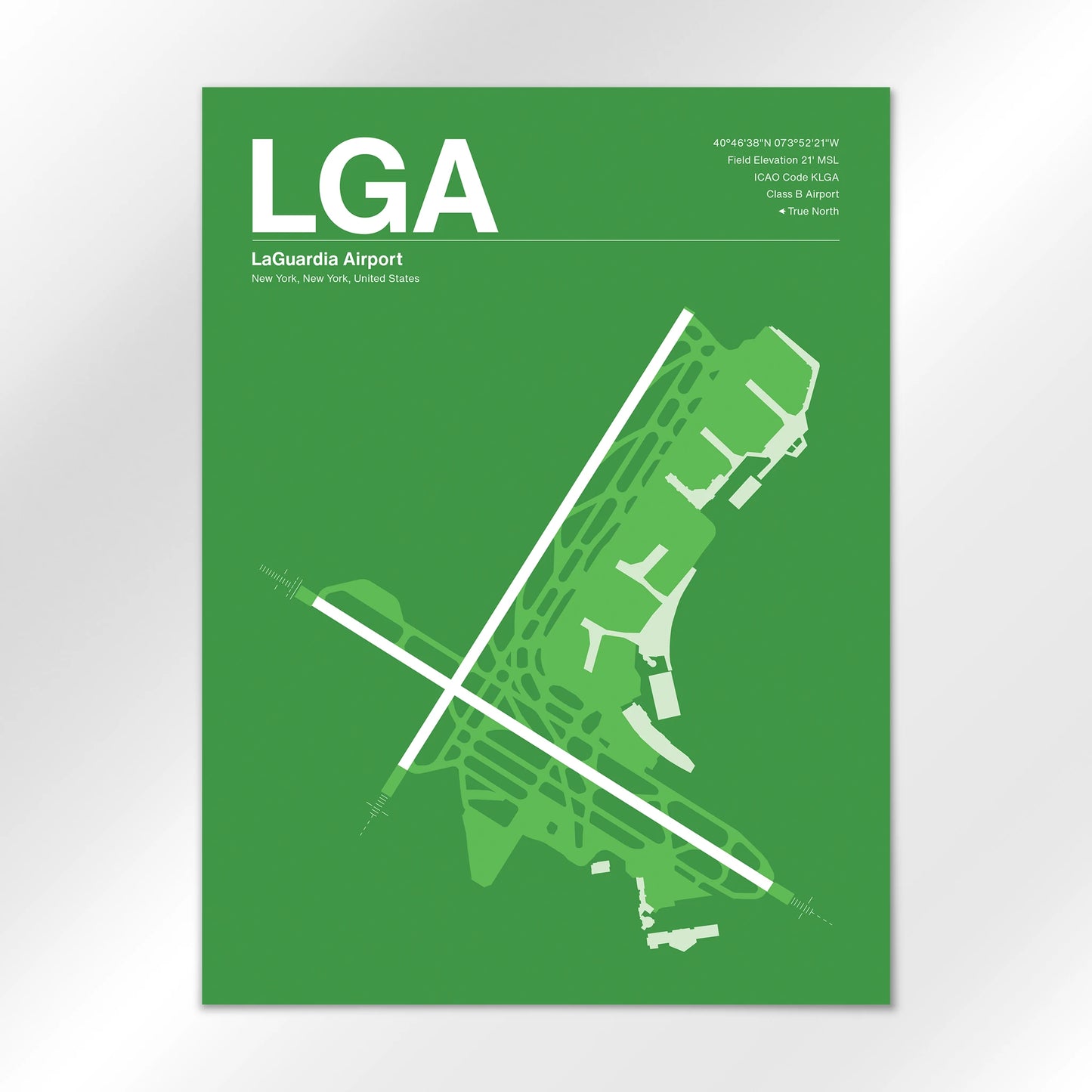 LGA | New York - Overland Green - 18×24" - No Frame
