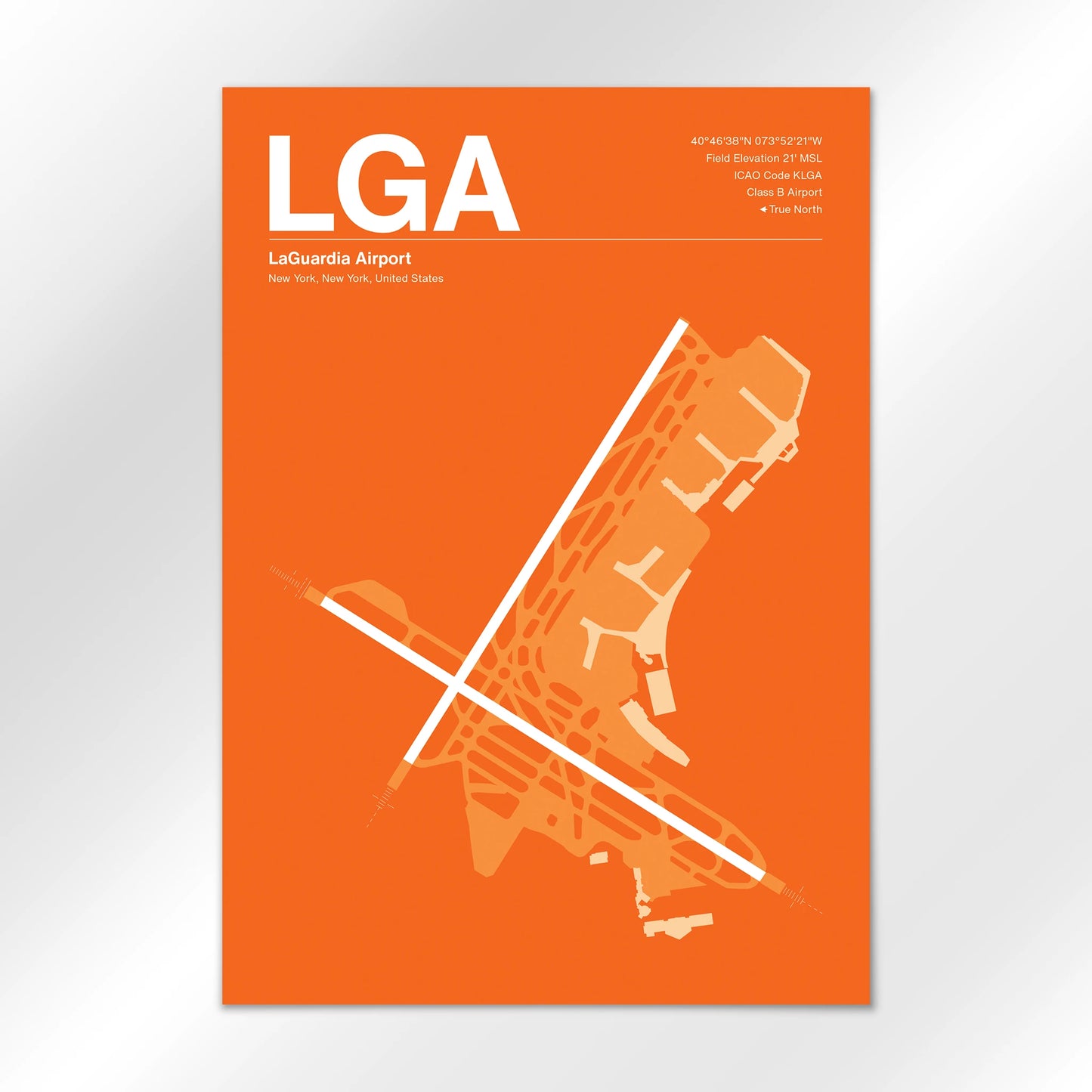 LGA | New York - Sunset Orange - A1 - No Frame