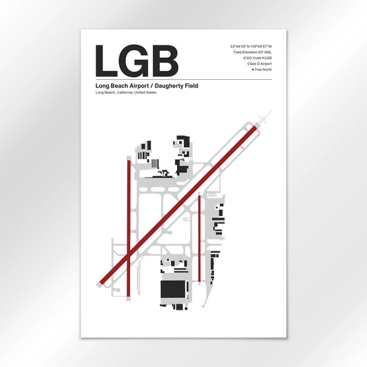 LGB | Long Beach - Mid - Century Modern - 12×18" - No Frame
