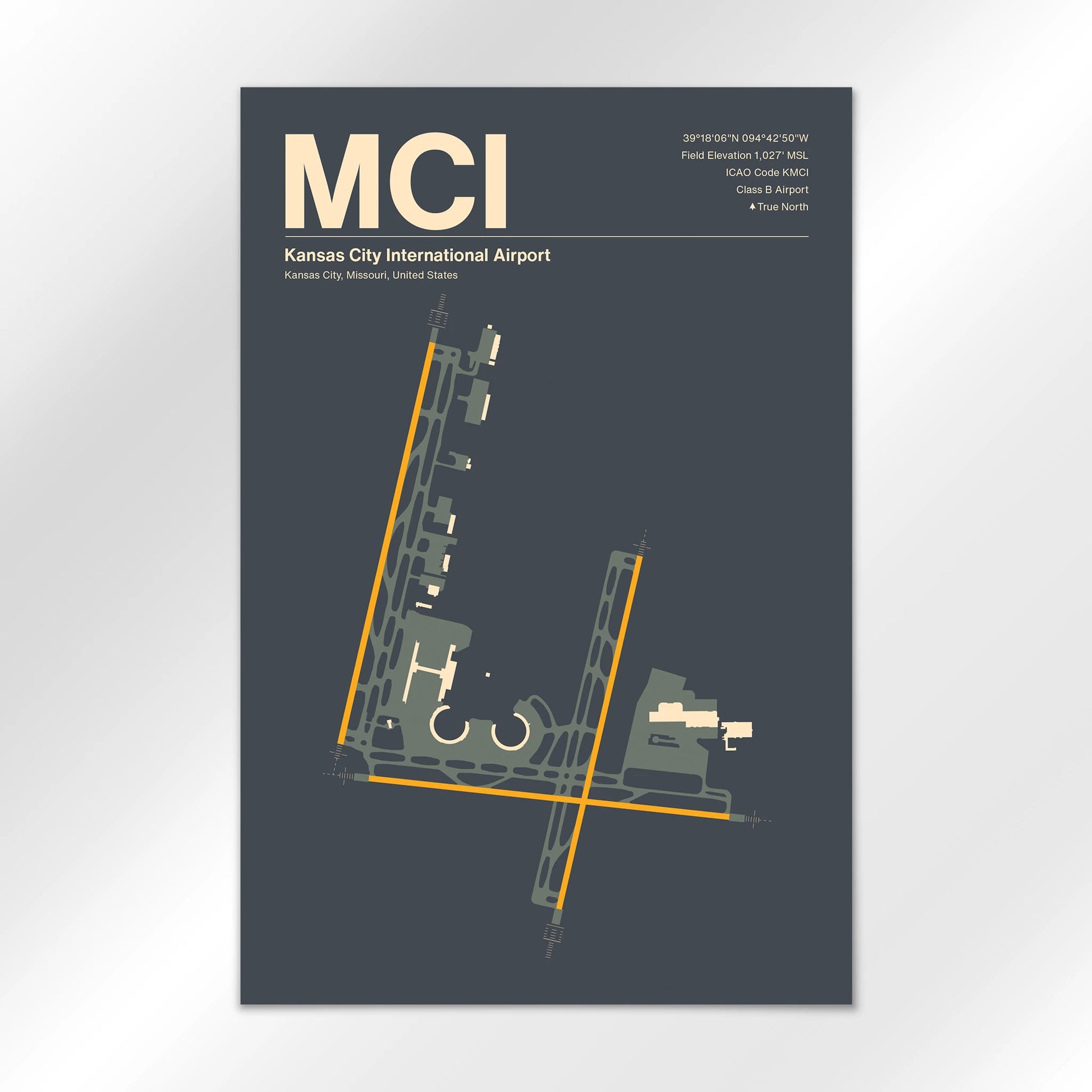 MCI | Kansas City - Mid - Century Slate - 12×18" - No Frame