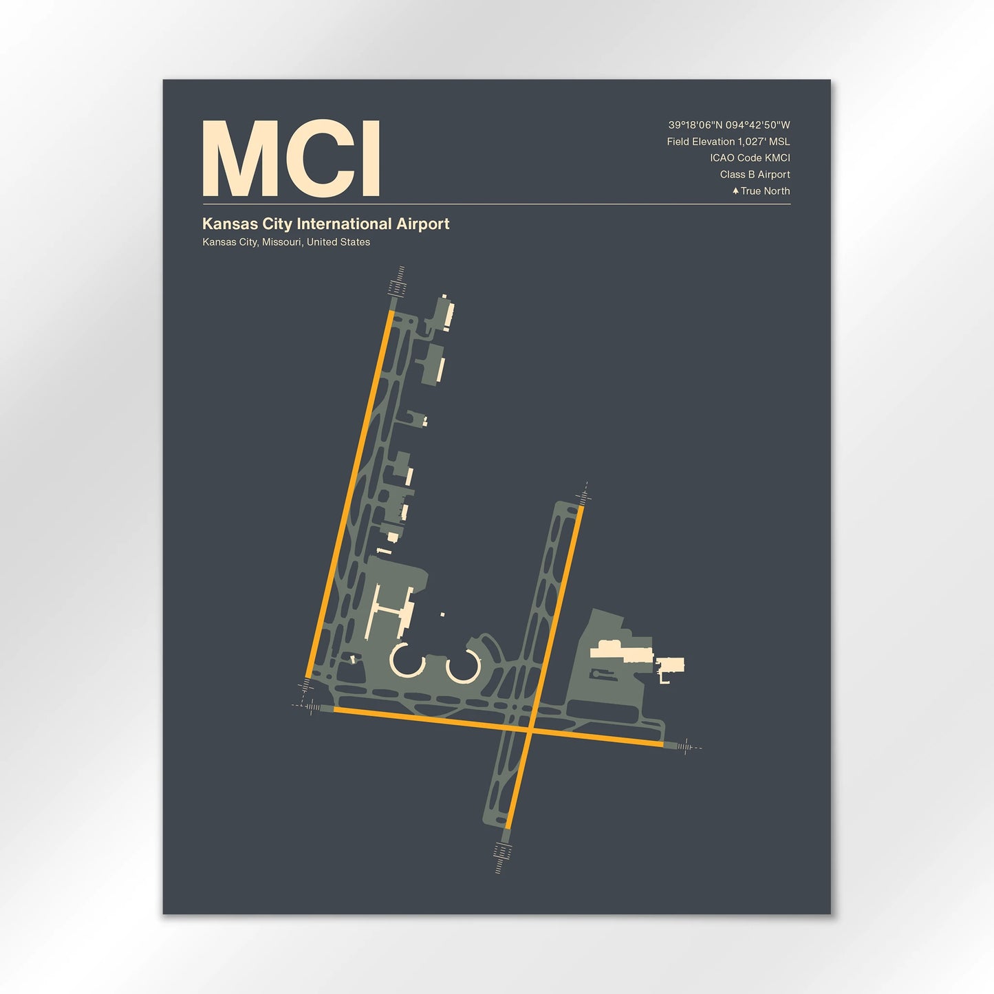 MCI | Kansas City - Mid - Century Slate - 16×20" - No Frame