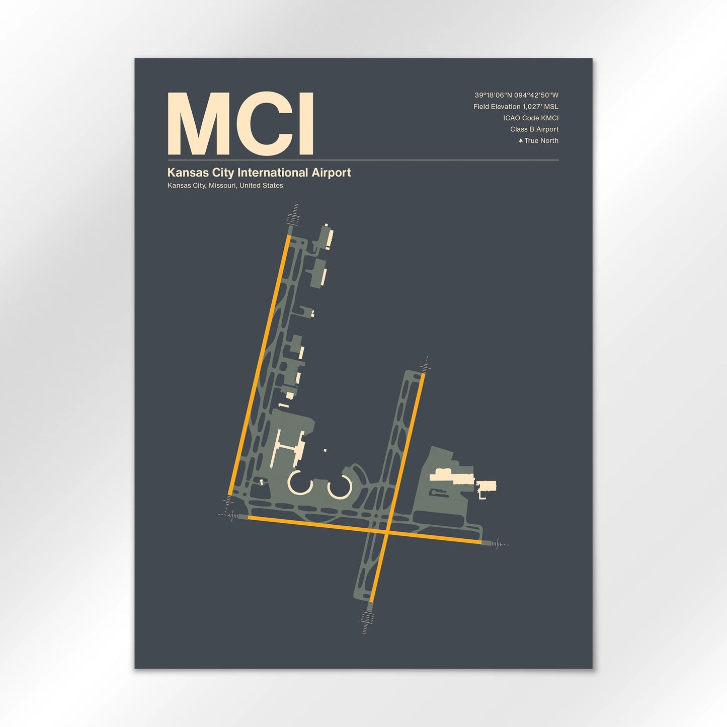 MCI | Kansas City - Mid - Century Slate - 18×24" - No Frame