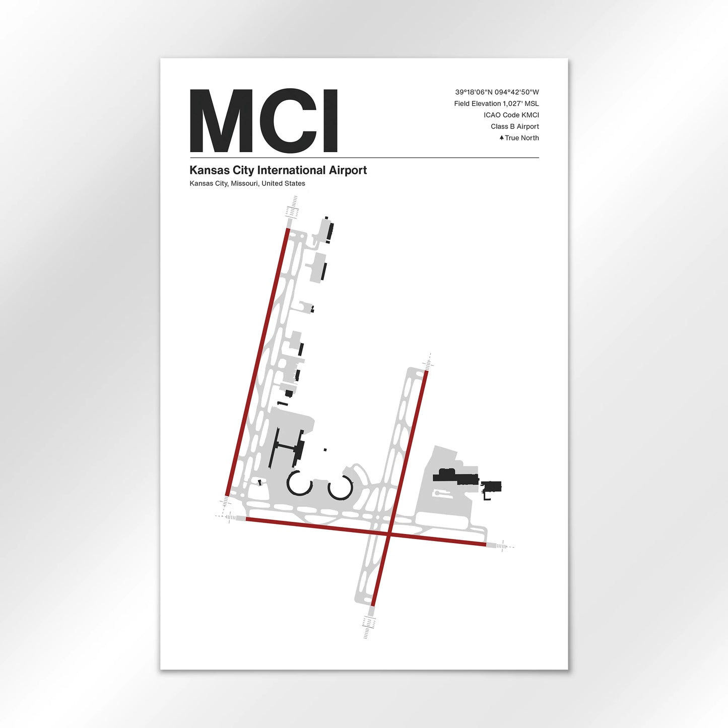 MCI | Kansas City - Mid - Century Modern - 12×18" - No Frame