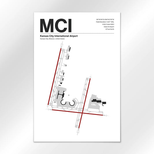 MCI | Kansas City - Mid - Century Modern - 12×18" - No Frame