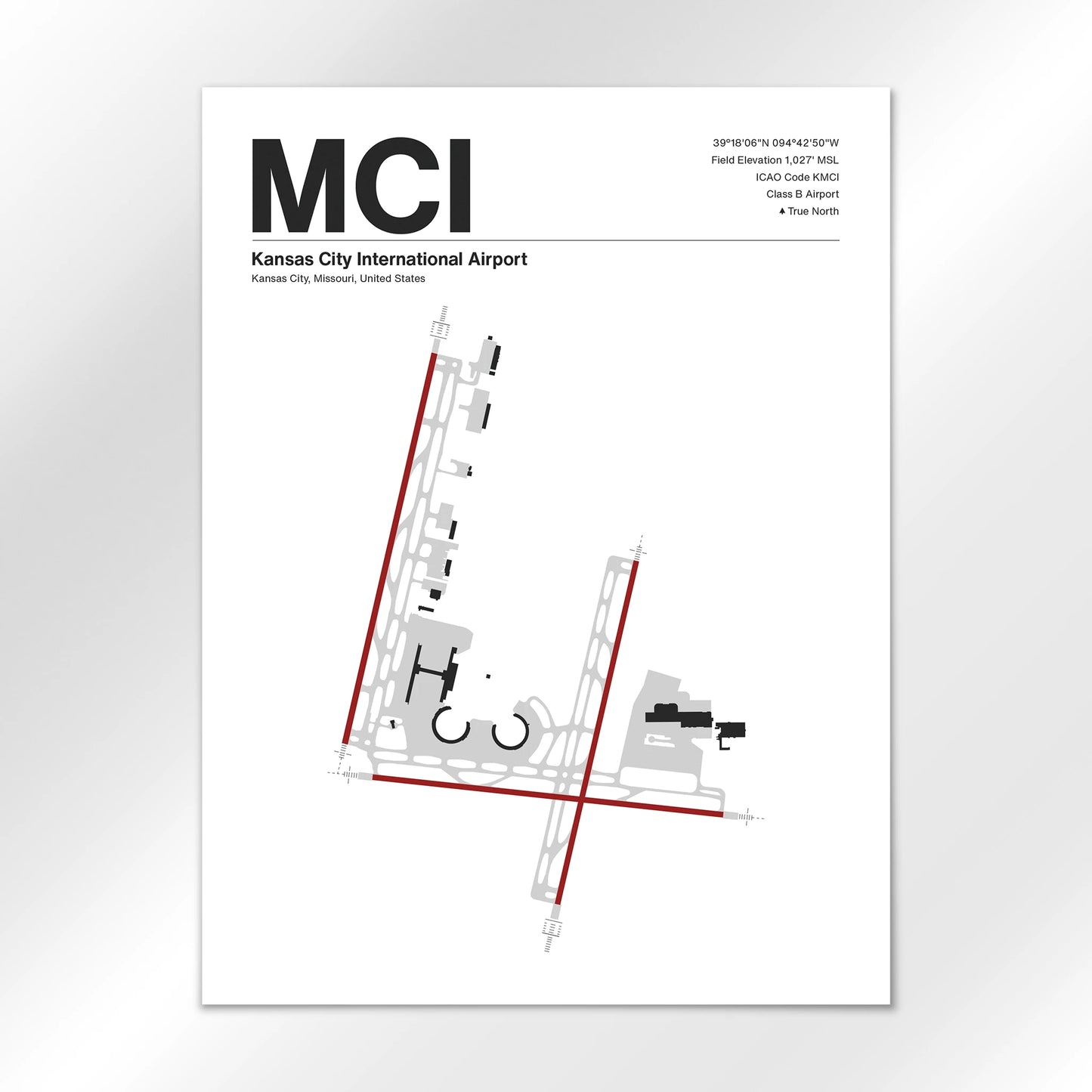 MCI | Kansas City - Mid - Century Modern - 18×24" - No Frame