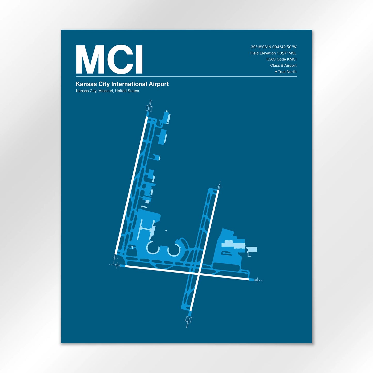 MCI | Kansas City - Skyline Blue - 16×20" - No Frame