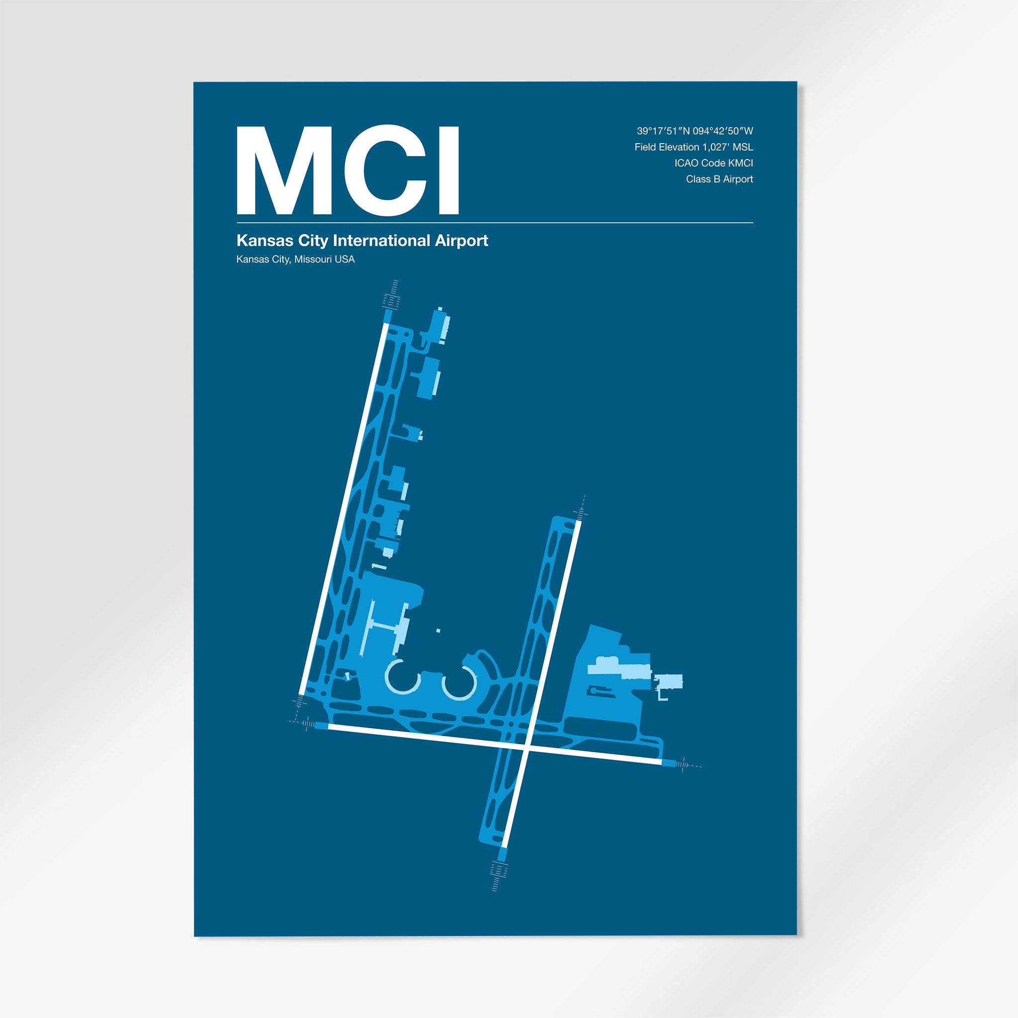 MCI | Kansas City - 12×18" - Skyline Blue - No Frame