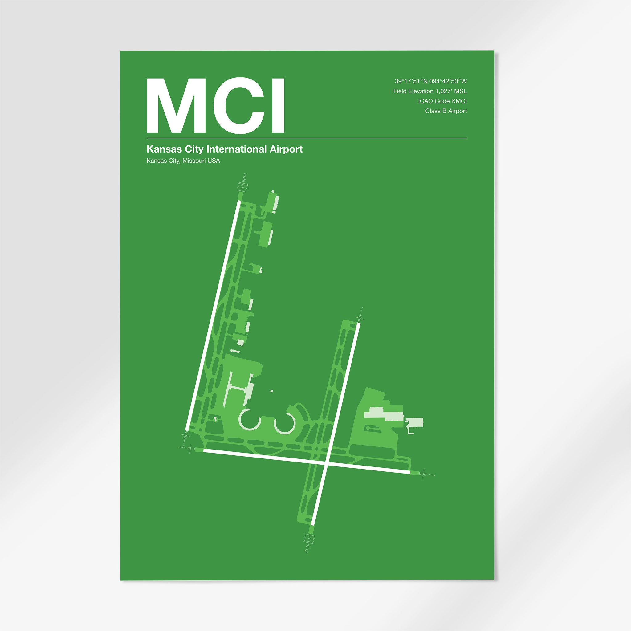MCI | Kansas City - 12×18" - Overland Green - No Frame