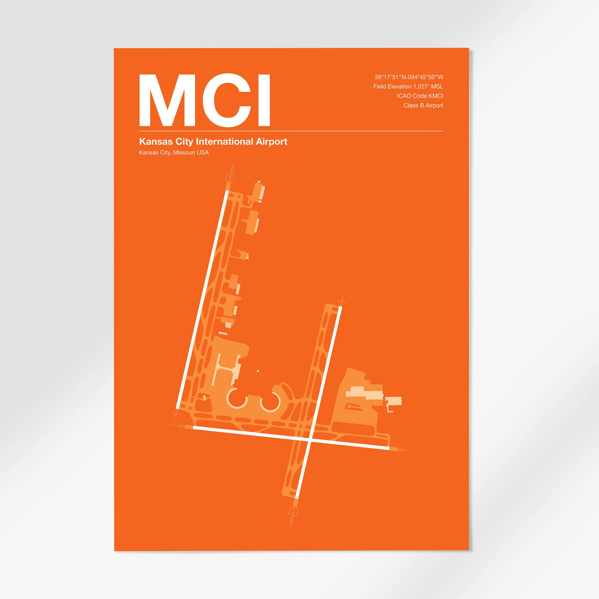 MCI | Kansas City - 12×18" - Sunset Orange - No Frame