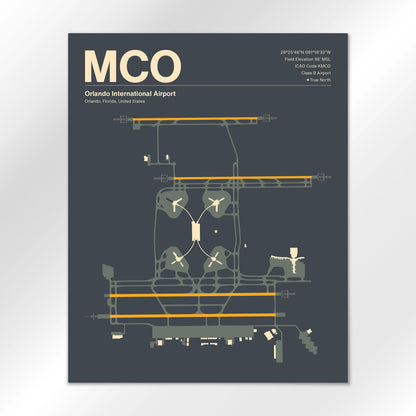 MCO | Orlando - Mid - Century Slate - 16×20" - No Frame