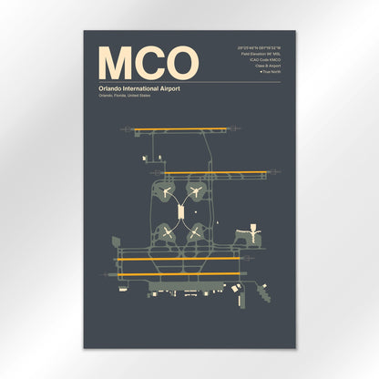 MCO | Orlando - Mid - Century Slate - 24×36" - No Frame