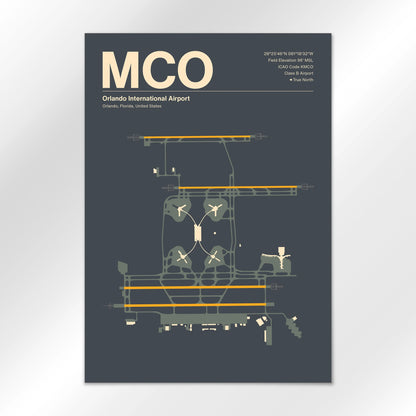 MCO | Orlando - Mid - Century Slate - A2 - No Frame