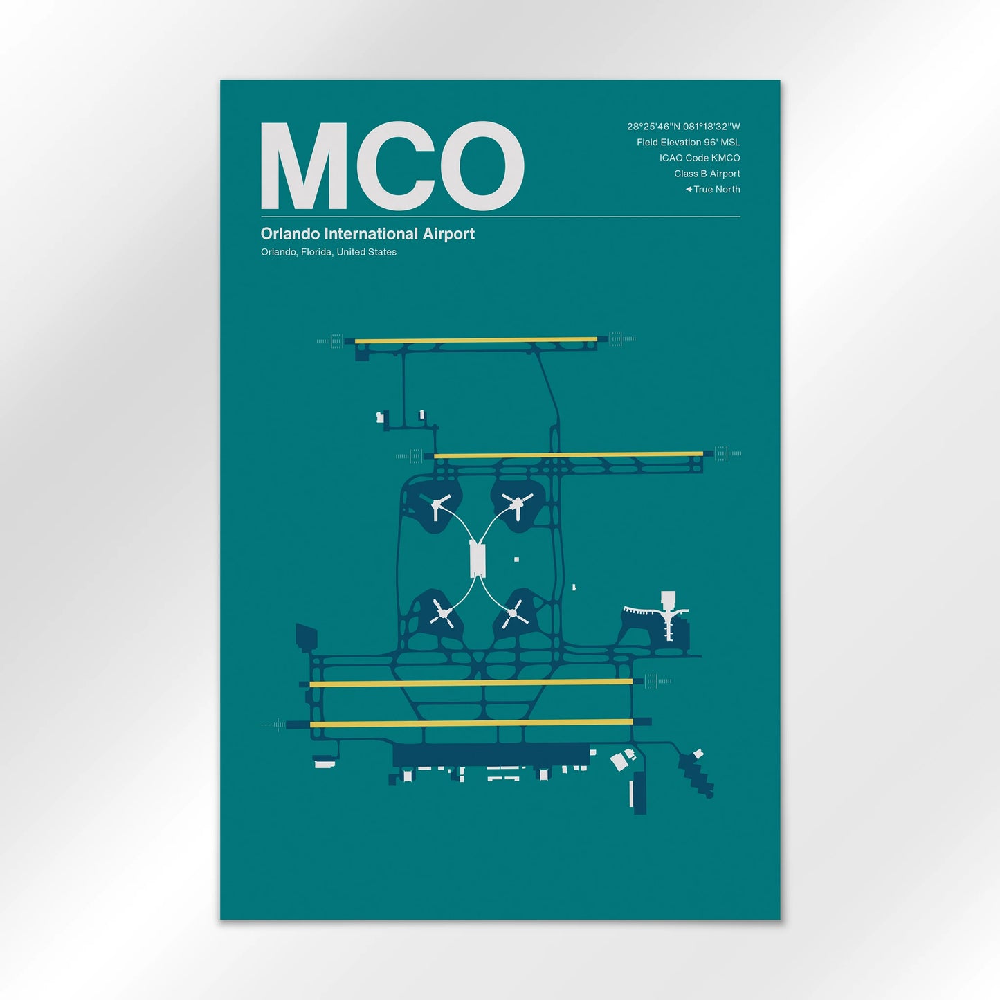 MCO | Orlando - Mid - Century Moss - 12×18" - No Frame
