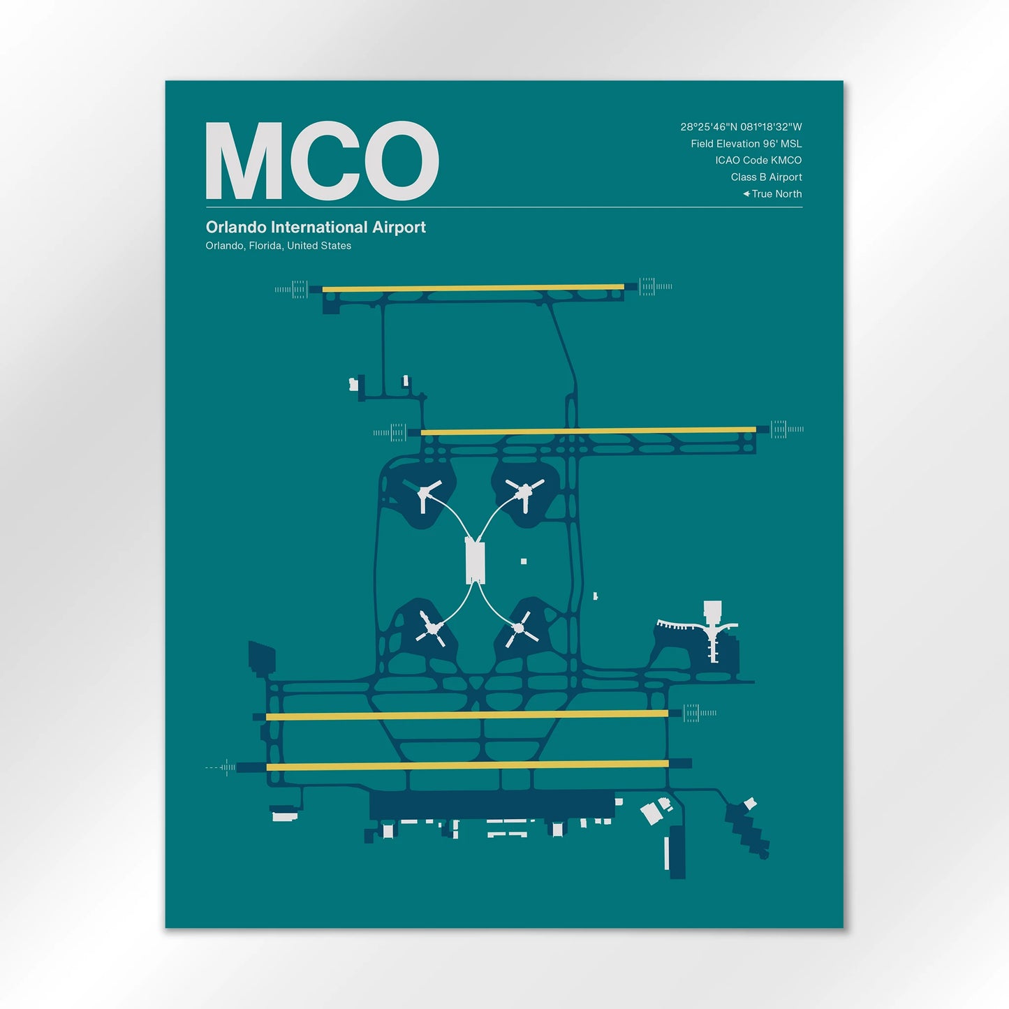 MCO | Orlando - Mid - Century Moss - 16×20" - No Frame