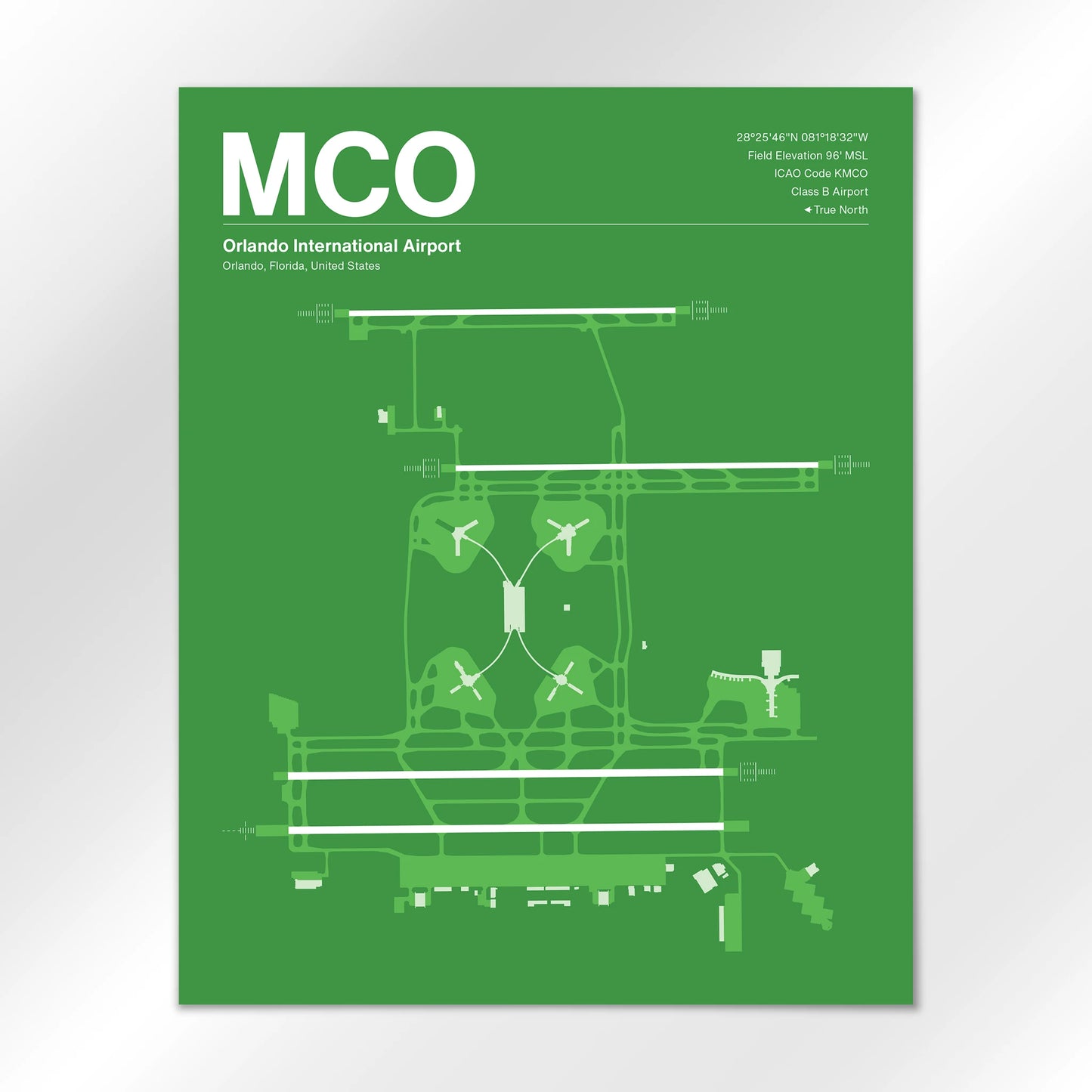 MCO | Orlando - Overland Green - 16×20" - No Frame