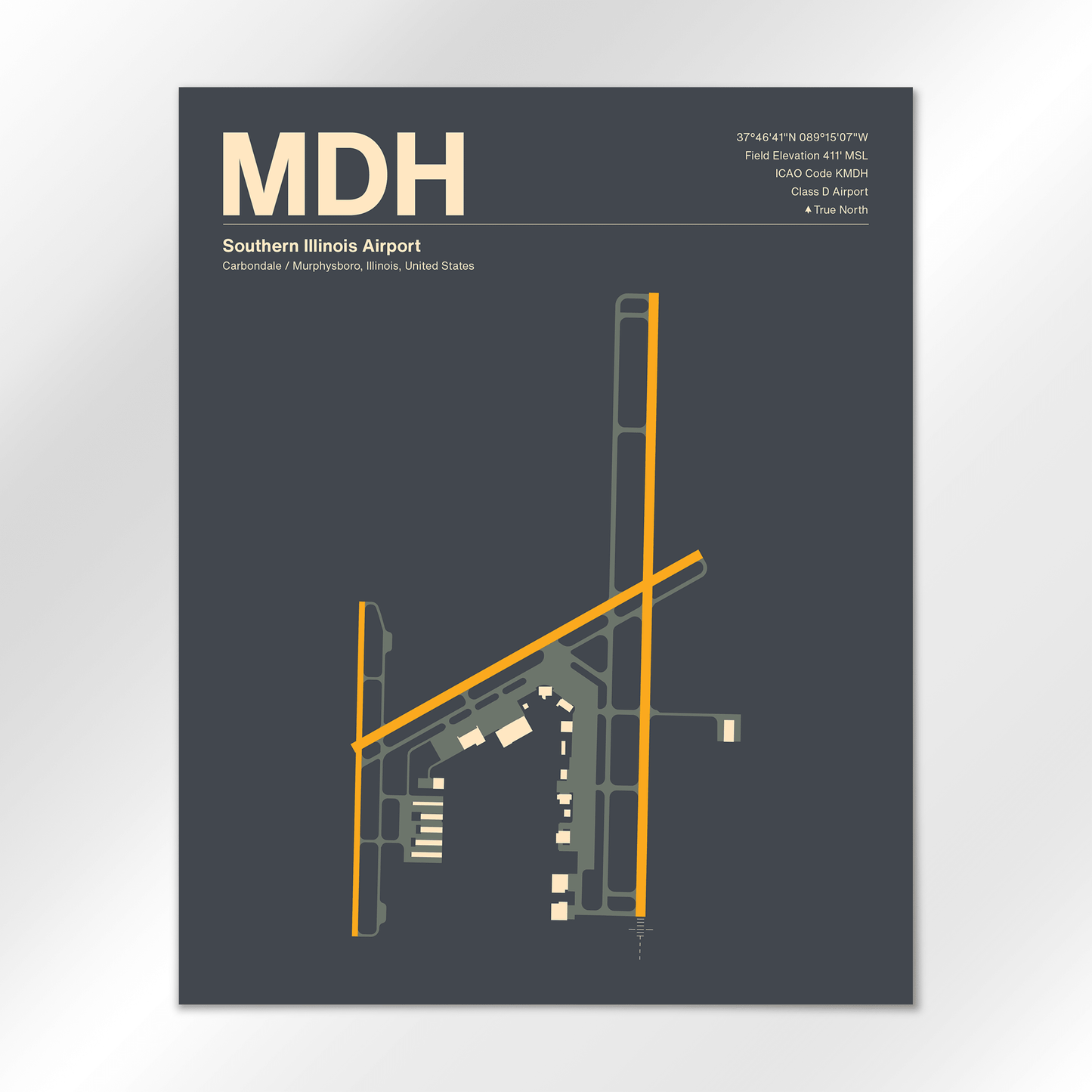 MDH | Carbondale / Murphysboro - Mid - Century Slate - 16×20" - No Frame