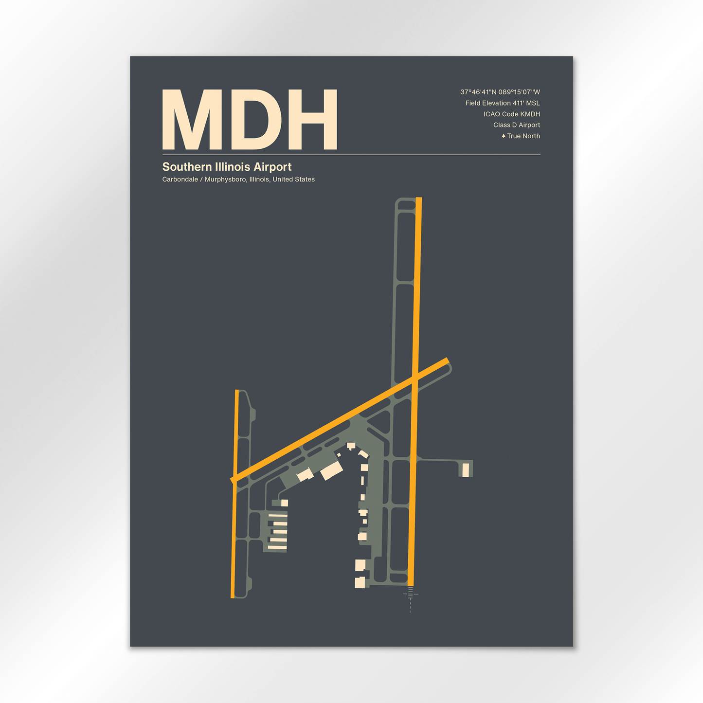 MDH | Carbondale / Murphysboro - Mid - Century Slate - 18×24" - No Frame