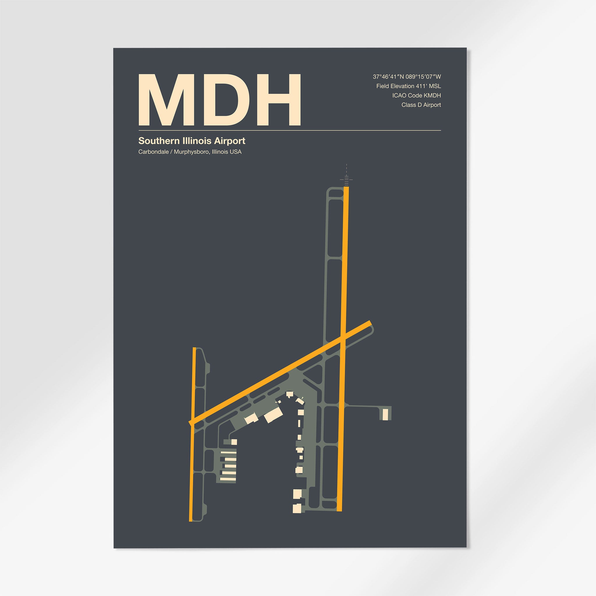 MDH | Carbondale - 24×36" - Mid - Century Slate - No Frame