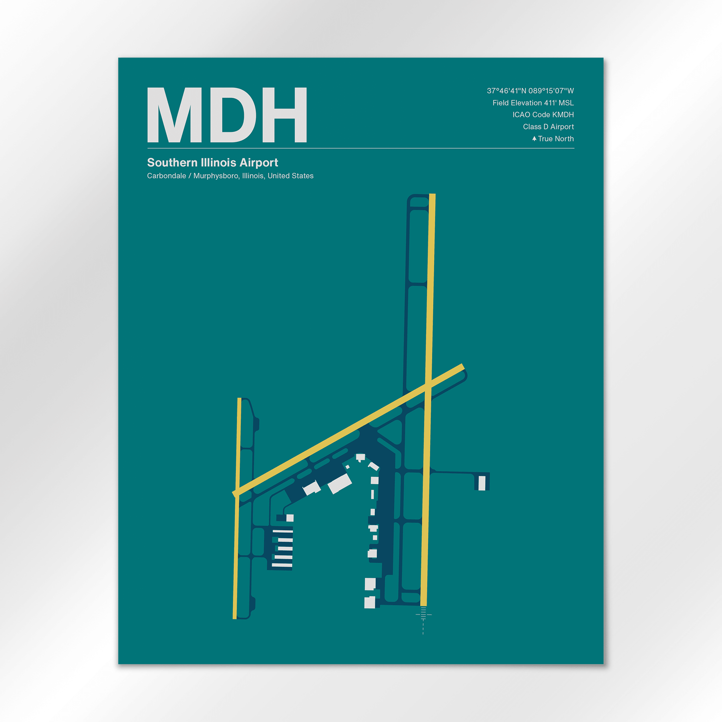 MDH | Carbondale / Murphysboro - Mid - Century Moss - 16×20" - No Frame