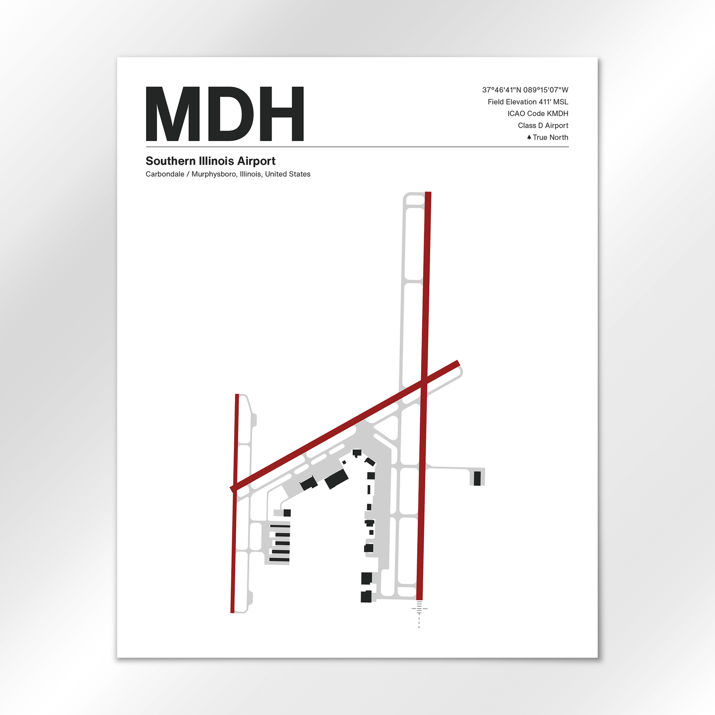 MDH | Carbondale / Murphysboro - Mid - Century Modern - 16×20" - No Frame