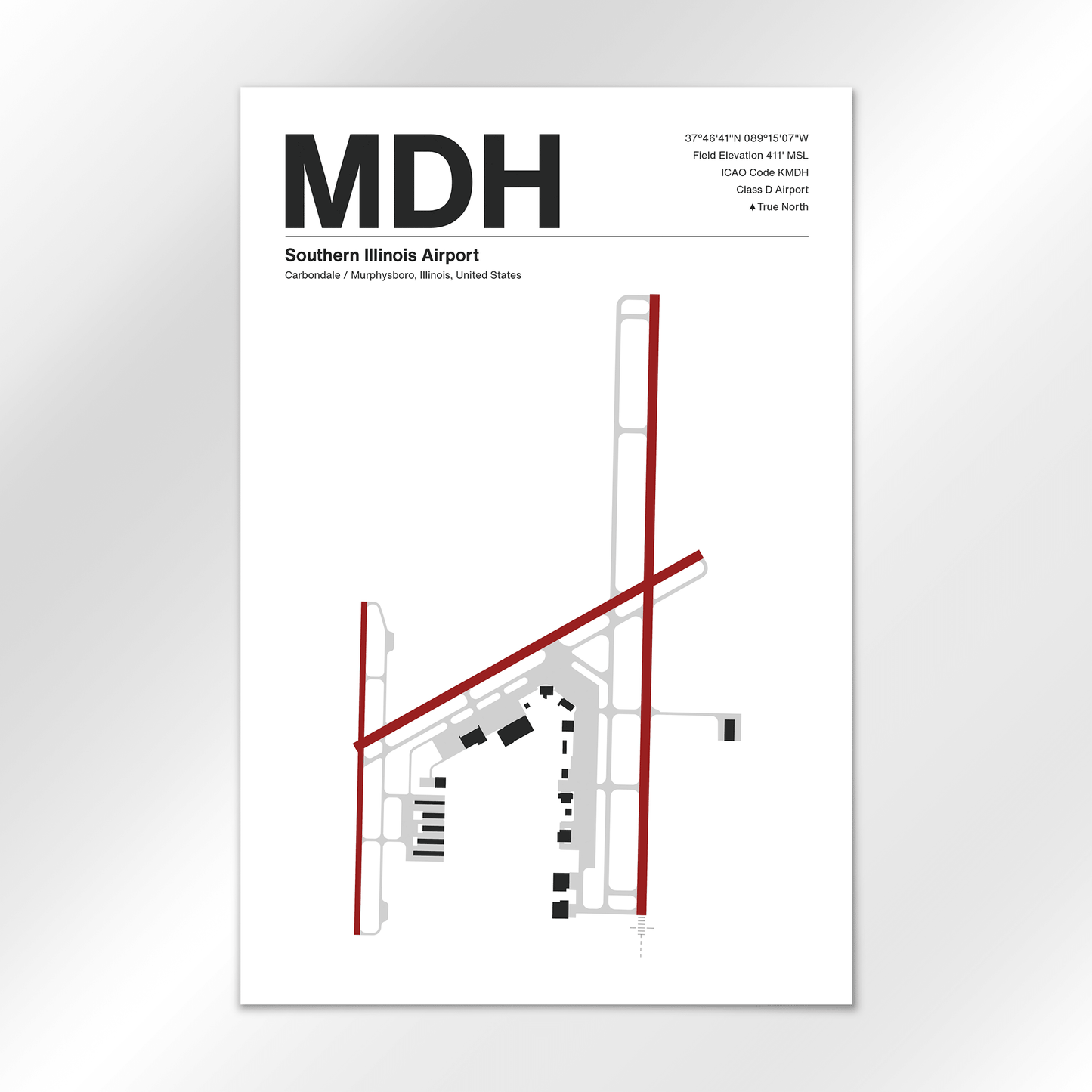 MDH | Carbondale / Murphysboro - Mid - Century Modern - 24×36" - No Frame